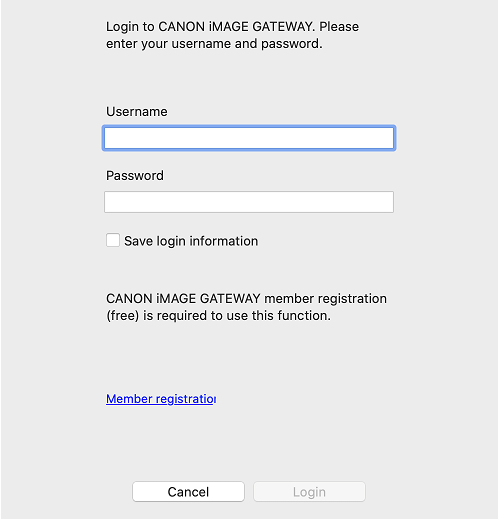 register as a canon image gateway